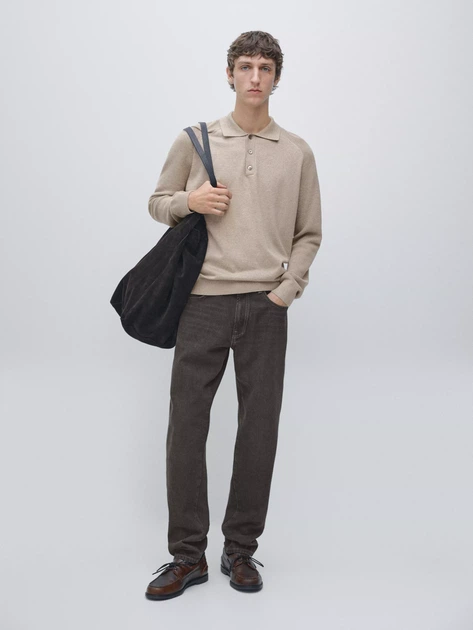 Чоловічий светр Massimo Dutti L бежевий - Фото 3 Чоловічий светр Massimo Dutti L бежевий - изображение 3