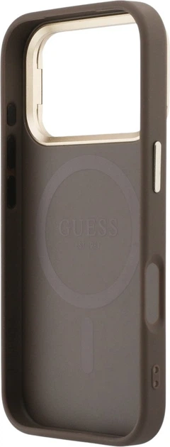 Etui na smartfon Apple iPhone 18 Pro/17 Pro Guess 4G PU Triangle Logo & Stand Camera Magsafe Brown (GUHMP18LPCS4GPTW) - obraz 6