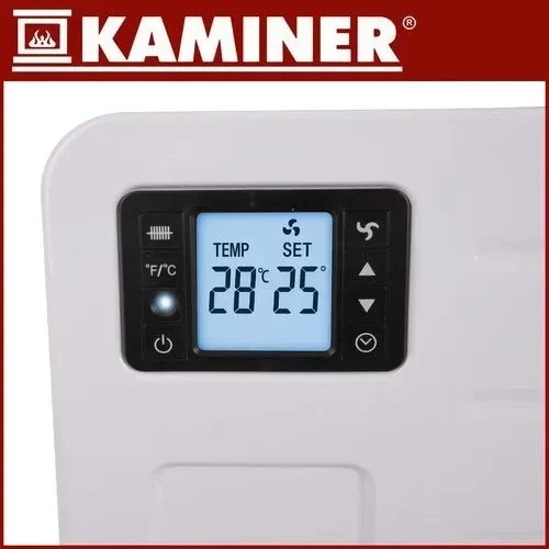 Электрический конвекторный обогреватель Kaminer Ziflo 2300 Вт белый с Wi-Fi, пультом ДУ, турбовентилятором и LCD дисплеем - изображение 4