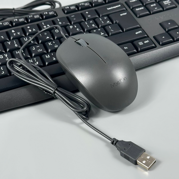 Клавиатура проводная мышка 2в1 USB совместимые системы Win MAC C235 черный - Фото 3 Клавиатура проводная мышка 2в1 USB совместимые системы Win MAC C235 черный - изображение 3