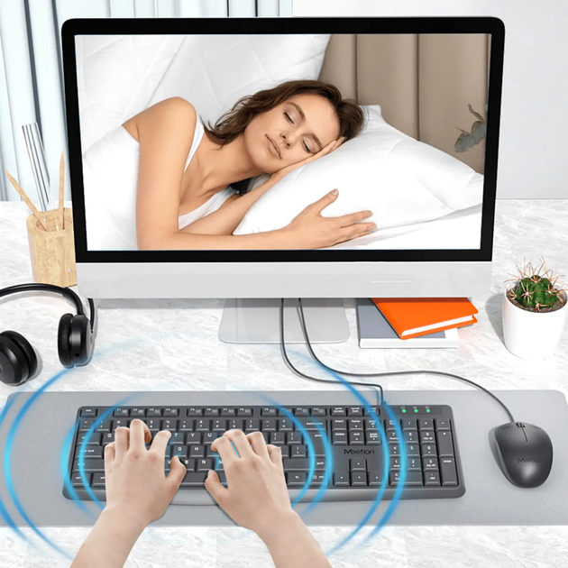 Клавиатура проводная мышка 2в1 USB совместимые системы Win MAC C235 черный - Фото 7 Клавиатура проводная мышка 2в1 USB совместимые системы Win MAC C235 черный - изображение 7