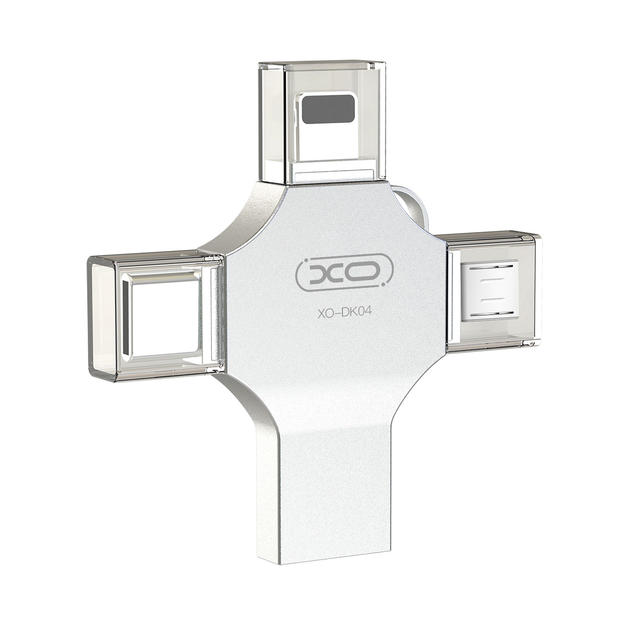 USB флешка 256GB 4в1 USB MicroUSB Lightning Type-C XO DK04 - Фото 5 USB флешка 256GB 4в1 USB MicroUSB Lightning Type-C XO DK04 - зображення 5