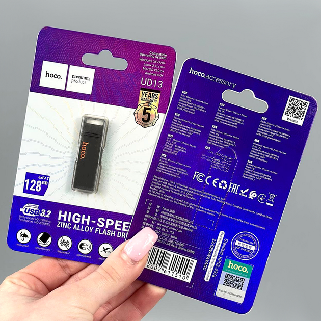 USB флешка 128Gb скорость USB3.2 Hoco UD13 - изображение 3