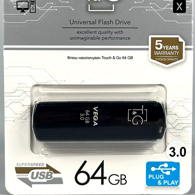 USB флешка 64Гб USB3.0 для хранения данных T&G Vega 121 - изображение 2