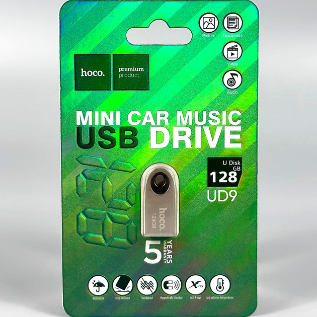 USB флешка 128Гб USB2.0 для хранения информации Hoco UD9 мини - Фото 2 USB флешка 128Гб USB2.0 для хранения информации Hoco UD9 мини - изображение 2
