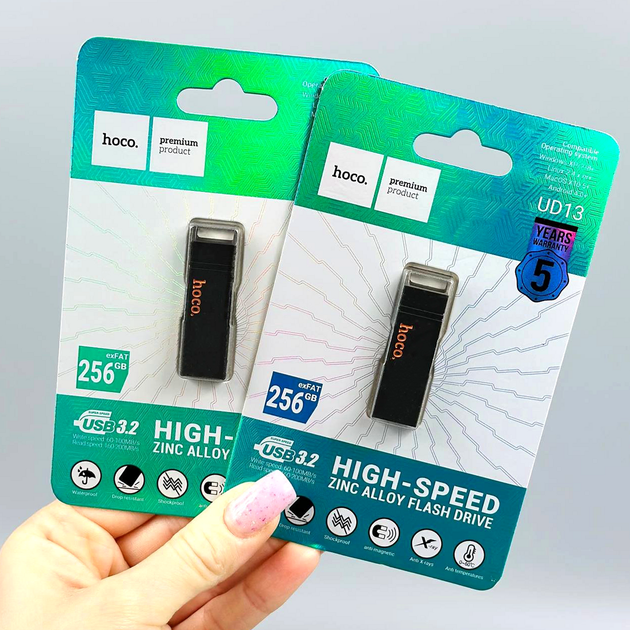 USB флешка 256Gb USB 3.2 для хранения информации Hoco UD13 - изображение 3