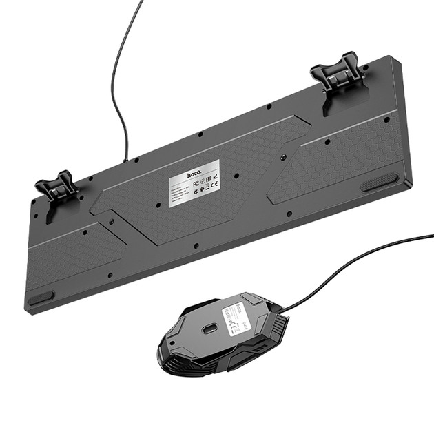 Дротова ігрова клавіатура та мишка 104 клавіші USB ABS 1.45м Hoco GM18 чорний - зображення 7