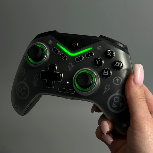 Бездротовий ігровий контролер Bluetooth 600 мА·год до 10 м для Switch Steam ПК Android iOS CM-619 Black - зображення 6
