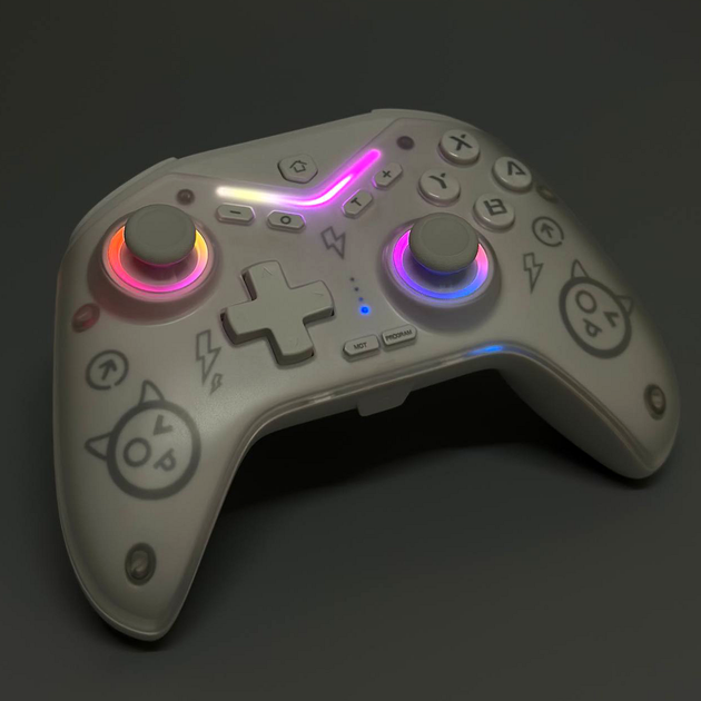Бездротовий ігровий контролер Bluetooth 600 мА·год для Switch Steam ПК Android iOS CM-619 Білий - зображення 3