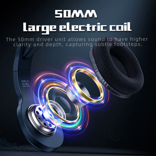 Ігровий комплект 5в1 для ПК дротової клавіатури миша гарнітура килимок G32 CW917 X31 чорний - зображення 5