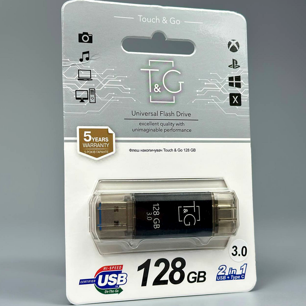 USB флешка 128Gb USB3.0 Type-C для хранения данных T&G Star 009 - Фото 2 USB флешка 128Gb USB3.0 Type-C для хранения данных T&G Star 009 - изображение 2