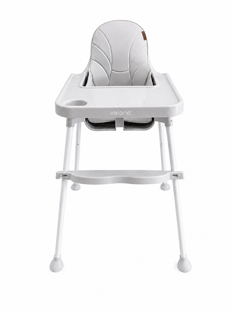Стільчик для годування дитини 2 в 1 VELANO Basic, Light Grey - зображення 2