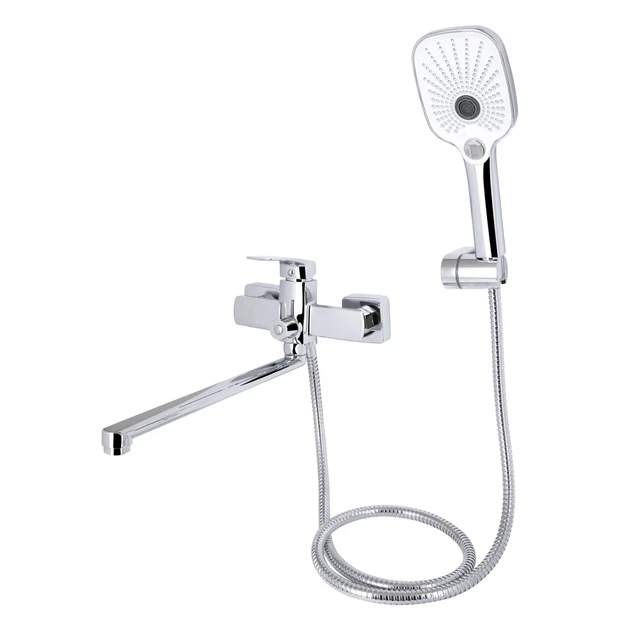 Смеситель для ванны Qtap Tern с длинным изливом и душевым гарнитуром QTTER260CRM47587 Chrome - Фото 2 Смеситель для ванны Qtap Tern с длинным изливом и душевым гарнитуром QTTER260CRM47587 Chrome - изображение 2
