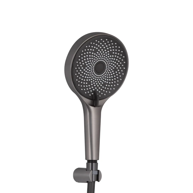 Смеситель для ванны Qtap Slavonice с душевым гарнитуром QTSLV259GMB48035 Gunmetal Black PVD графит - изображение 5