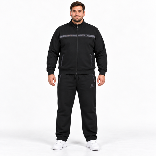 Спортивный костюм мужской Lonn утепленный с кофтой на молнии,6XL, Черный - Фото 1 Спортивный костюм мужской Lonn утепленный с кофтой на молнии,6XL, Черный - изображение 1