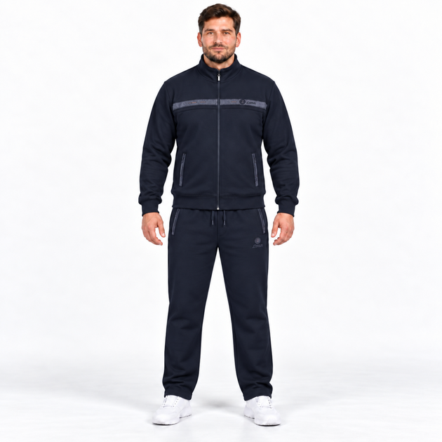 Спортивный костюм мужской Lonn утепленный с кофтой на молнии,5XL, Темно-синий - Фото 1 Спортивный костюм мужской Lonn утепленный с кофтой на молнии,5XL, Темно-синий - изображение 1