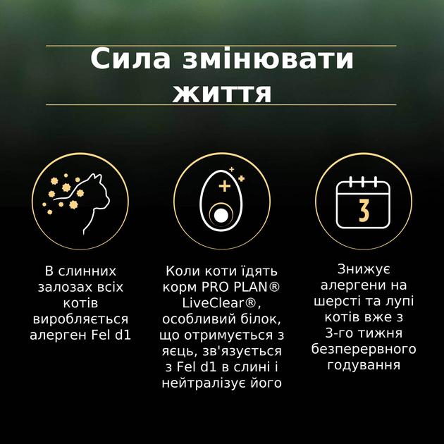 Сухой полнорационный корм для котят Purina Pro Plan LiveClear для уменьшения аллергенов на шерсти с индейкой 1.4 кг (7613287232526) - Фото 7 Сухой полнорационный корм для котят Purina Pro Plan LiveClear для уменьшения аллергенов на шерсти с индейкой 1.4 кг (7613287232526) - изображение 7