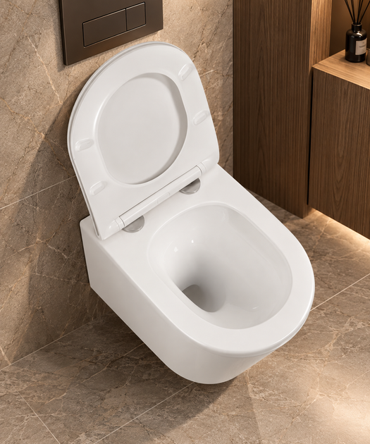 Унітаз підвісний MIXXUS BEVEL-0302-T3 безобідковий Tornado 3.0 із сидінням Soft Close білий MI6705 - зображення 3