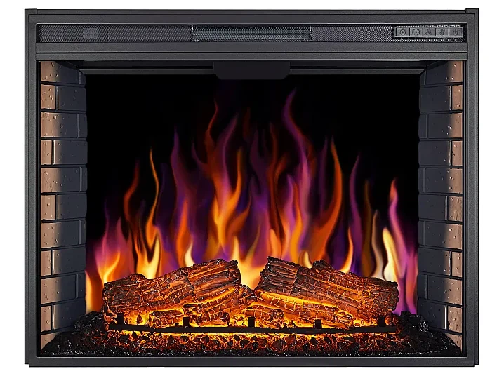 Электрокамин 3D ArtiFlame 1600 Вт электрокамин встроенный с эффектом живого пламени кирпичная кладка звук огня 4 цвета фона камин электрический декоративный пульт таймер до 30 м2 - изображение 6