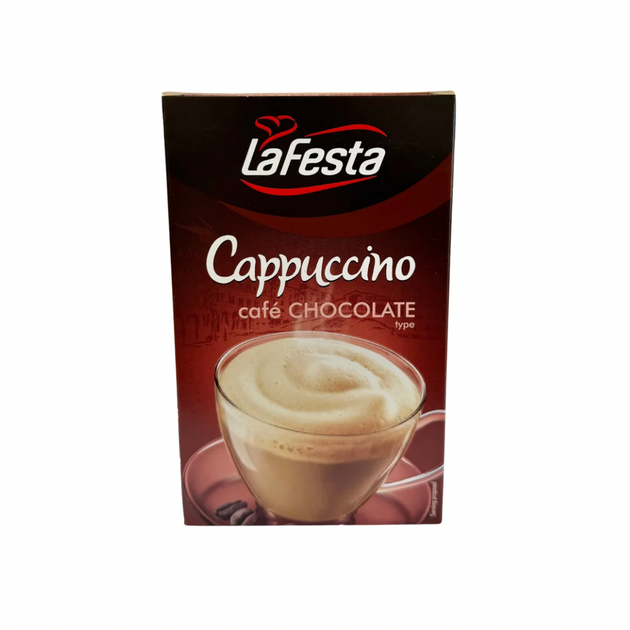 Капучино розчинне La Festa Cappuccino Chocolate зі смаком шоколаду 12,5 г × 10 шт. × 8 упаковок (1 кг) - Фото 2 Капучино розчинне La Festa Cappuccino Chocolate зі смаком шоколаду 12,5 г × 10 шт. × 8 упаковок (1 кг) - изображение 2