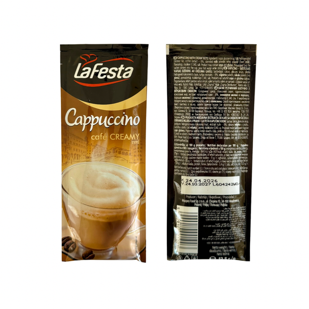 Капучино розчинне La Festa Cappuccino Creamy з вершковим смаком 12,5 г × 10 шт. × 8 упаковок (1 кг) - Фото 5 Капучино розчинне La Festa Cappuccino Creamy з вершковим смаком 12,5 г × 10 шт. × 8 упаковок (1 кг) - изображение 5