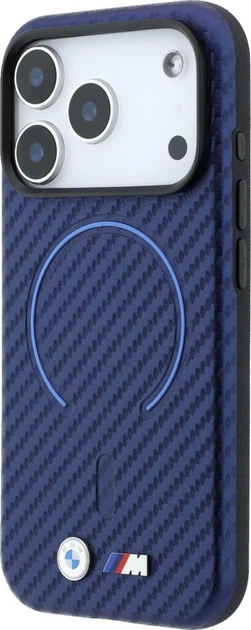 Etui na smartfon Apple iPhone 18 Pro/17 Pro BMW M Carbon Printed Ring MagSafe Navy Blue (BMHMP18L26SWPCMVB) - obraz 3