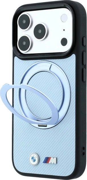 Etui na smartfon Apple iPhone 18 Pro/17 Pro BMW Kevlar Ring Stand 360 MagSafe Blue (BMHMP18L26SWTKRSB) - obraz 2