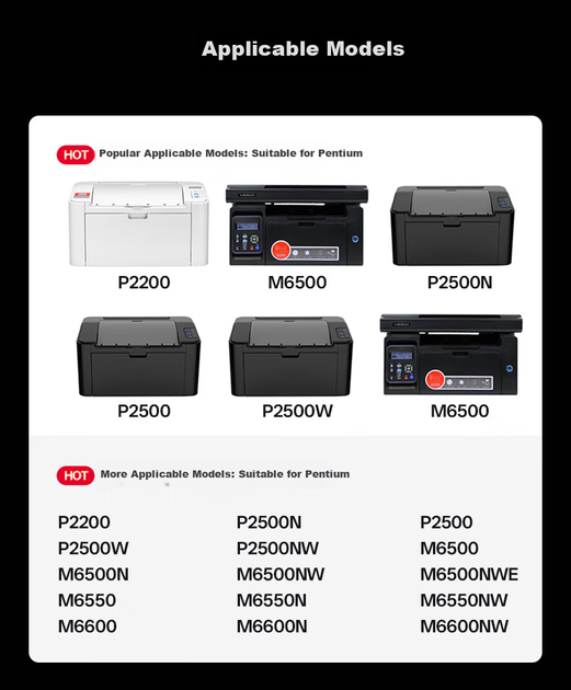 Картридж Huiwei для Pantum (PD-201) M6500NW/M6550NW/P2500W з чипом Black - Фото 5 Картридж Huiwei для Pantum (PD-201) M6500NW/M6550NW/P2500W з чипом Black - зображення 5