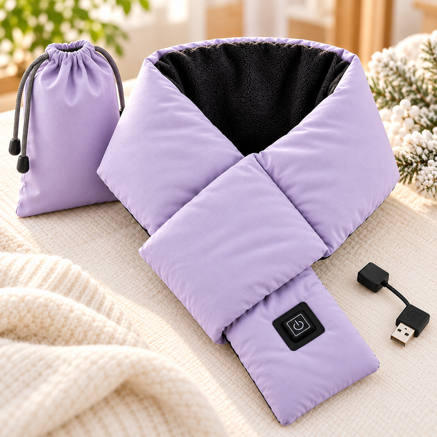 Шарф intelligent heating scarf с подогревом / Обогреватель для шеи зимний 3 режима нагрева / Электрический шарф с подогревом - изображение 4