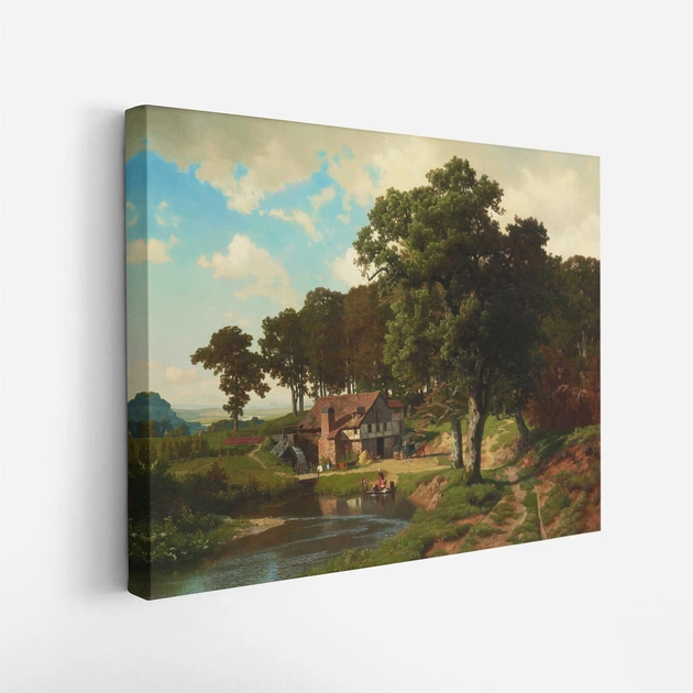 Интерьерная картина Деревенская мельница, Альберт Бирштадт, Albert Bierstadt, Rustic Mill, репродукция картины, 30×40 см (id7362) - изображение 2