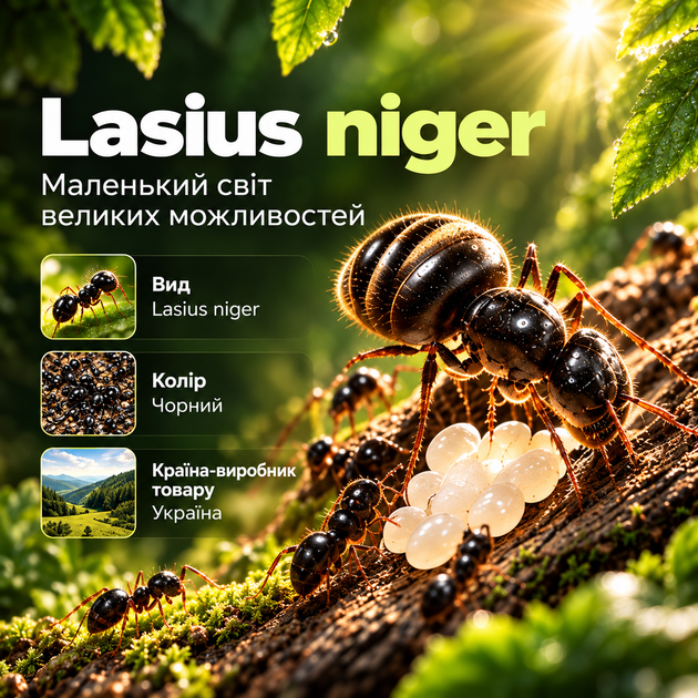 Мурахи Lasius Niger мурахи для мурашиної ферми колонія мурах з маткою живі мурахи для початківців - Фото 4 Мурахи Lasius Niger мурахи для мурашиної ферми колонія мурах з маткою живі мурахи для початківців - зображення 4