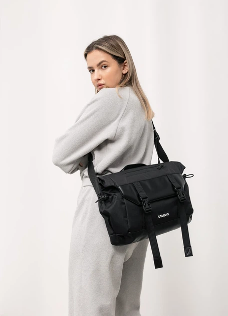 Жіноча сумка для ноутбука Sambag 33х26х11 см екошкіра з перфорацією чорна - Фото 12 Жіноча сумка для ноутбука Sambag 33х26х11 см екошкіра з перфорацією чорна - зображення 12