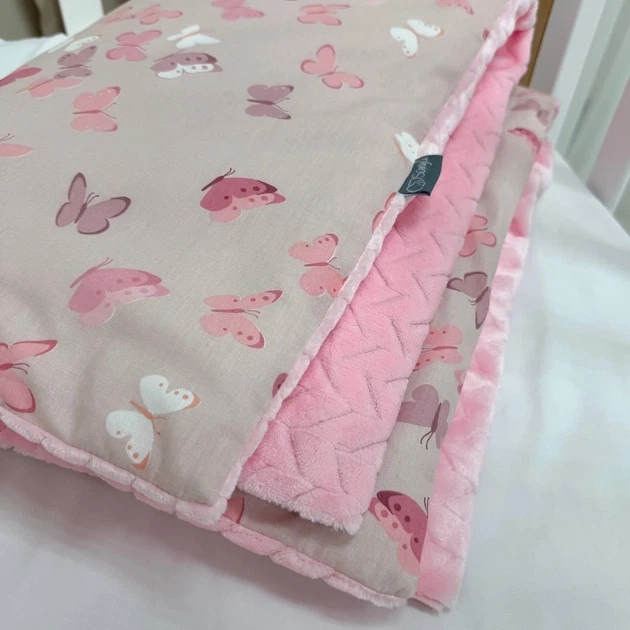 Плед-конверт с одеялом Minky косичка Бабочки Маленька Соня 80х100 см розовый - изображение 5