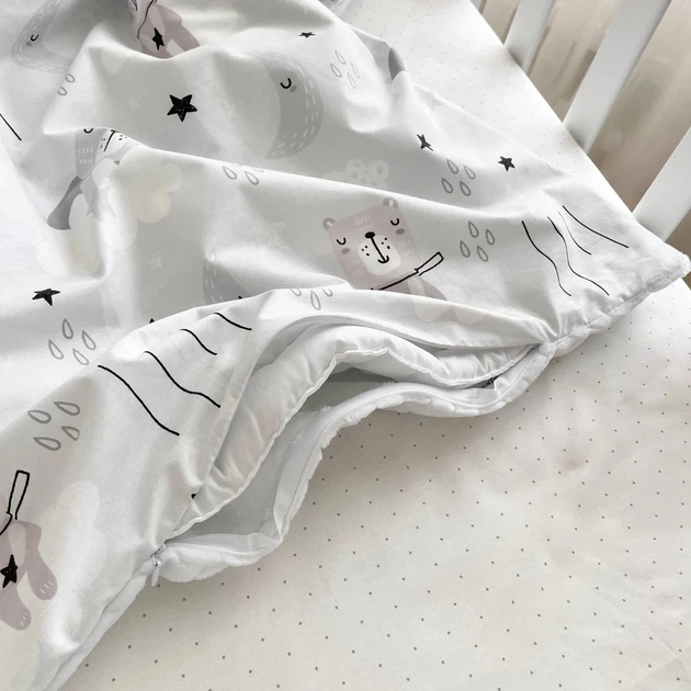 Плед-конверт с одеялом Minky косичка Коты в облаках Маленька Соня 80х100 см серый - изображение 3