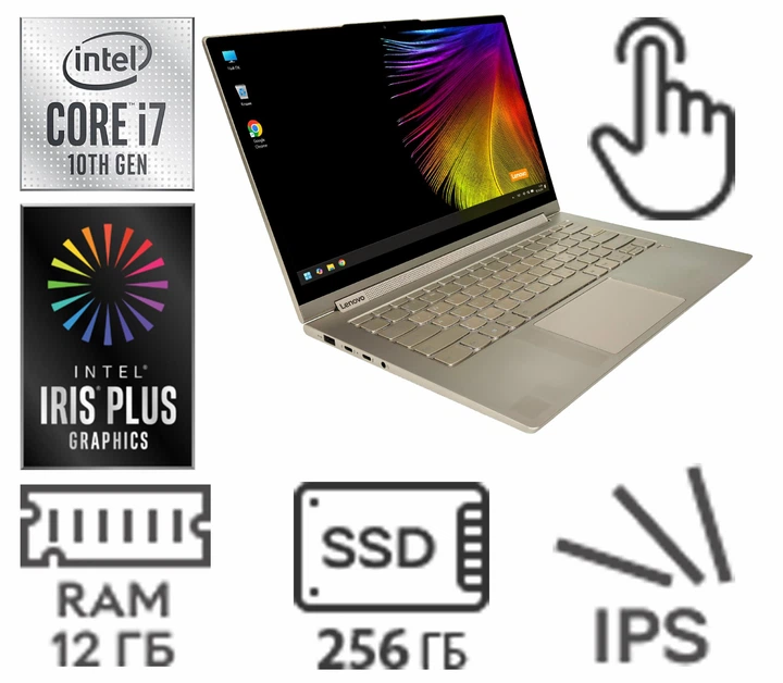 Ноутбук Lenovo Yoga C940-14IIL: Core i7-1065G7 / RAM 12 ГБ / Intel Iris Plus Graphics / SSD 256 ГБ / 14" Multi-touch / Б/В - зображення 2