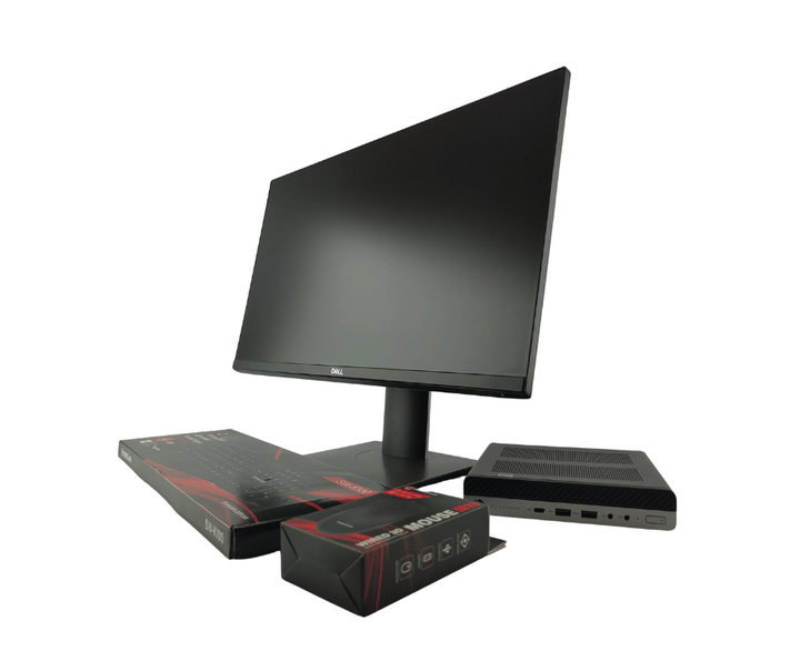 Комплект ПК: неттоп HP EliteDesk 800 G4 Desktop Mini USFF / Intel Core i5-8400 (6 ядер по 2.8 - 4.0 GHz) / 16 GB DDR4 / 240 GB SSD / Intel UHD Graphics 630 / Блок питания + Монитор Dell P2319H / 23" (1920x1080) IPS / USB-Hub, VGA, HDMI, DisplayPort б/у - Фото 2 Комплект ПК: неттоп HP EliteDesk 800 G4 Desktop Mini USFF / Intel Core i5-8400 (6 ядер по 2.8 - 4.0 GHz) / 16 GB DDR4 / 240 GB SSD / Intel UHD Graphics 630 / Блок питания + Монитор Dell P2319H / 23" (1920x1080) IPS / USB-Hub, VGA, HDMI, DisplayPort б/у - изображение 2