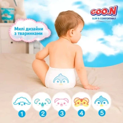 Подгузники GOO.N Slim & Comfortable Розмір 5 XL 12-17 кг 42 шт - Фото 6 Подгузники GOO.N Slim & Comfortable Розмір 5 XL 12-17 кг 42 шт - изображение 6