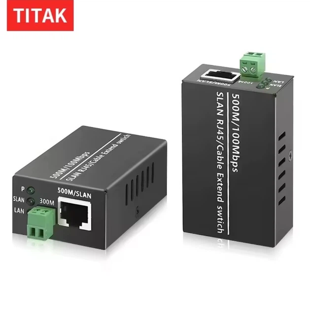 Подовжувач Ethernet TITAK HTA001QX по 2 проводах до 300 м, Cat5e/Cat6 до 500 м, 100 Мбіт/с, комплект 2 шт. - Фото 1 Подовжувач Ethernet TITAK HTA001QX по 2 проводах до 300 м, Cat5e/Cat6 до 500 м, 100 Мбіт/с, комплект 2 шт. - зображення 1