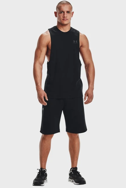 Чоловіча чорна майка SPORTSTYLE LEFT CHEST CUT-OFF TEE Under Armour L 1329286-001 - Фото 2 Чоловіча чорна майка SPORTSTYLE LEFT CHEST CUT-OFF TEE Under Armour L 1329286-001 - изображение 2