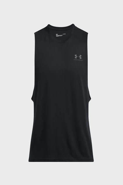 Чоловіча чорна майка SPORTSTYLE LEFT CHEST CUT-OFF TEE Under Armour L 1329286-001 - Фото 5 Чоловіча чорна майка SPORTSTYLE LEFT CHEST CUT-OFF TEE Under Armour L 1329286-001 - изображение 5