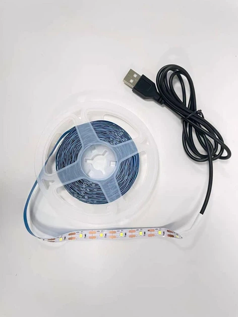 Світлодіодна LED Strips стрічка 2835 5 м теплий білий колір 60LED/1м для кухні, кімнати, гардеробних, вітрин - зображення 4