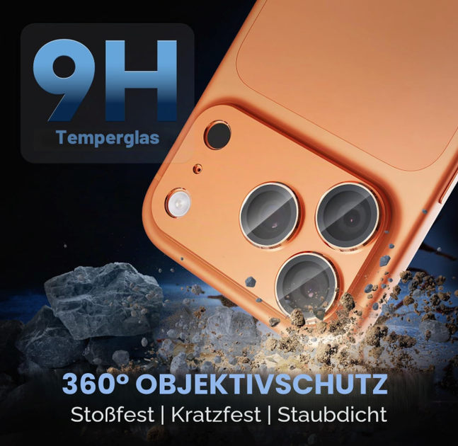 Матовый металлический защитник камеры для iPhone 17 Pro противоударный анти-отпечатки Orange SR-547 - изображение 5