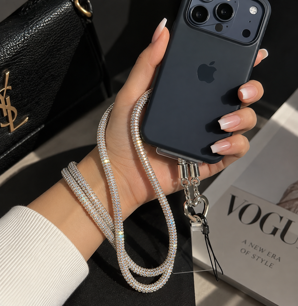 Ремешок Crossbody шнурок для телефону жіночий повсякденний з камінням Rhinestone Black SR-547 - изображение 6