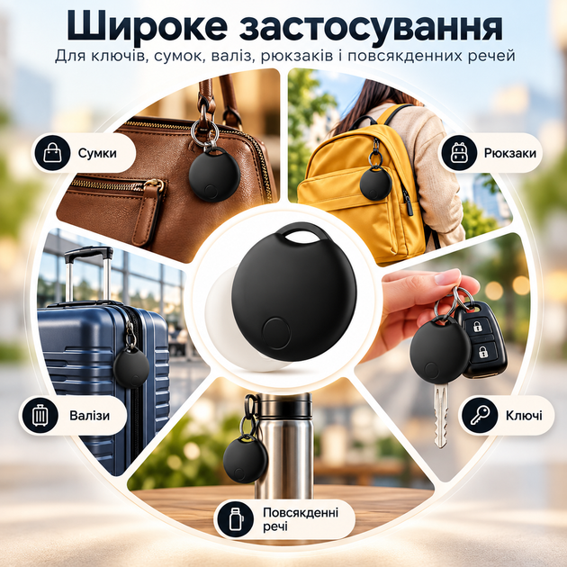 Набір смарт-трекерів для пошуку речей Apple Find My, 4 шт., BLE 5.1, звуковий сигнал - зображення 5