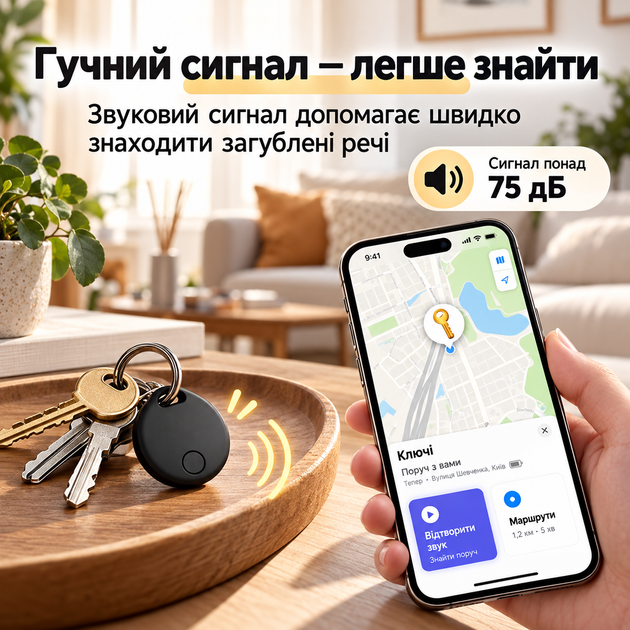 Набір смарт-трекерів для пошуку речей Apple Find My, 4 шт., BLE 5.1, звуковий сигнал - зображення 6