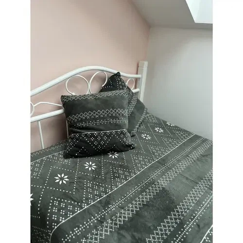 Плед-ковдра Ruhhy 22598 Сірий з білим 160x200 см покривало з зимовим принтом, мікрофібра, комплект з 2 наволочками 40x40 см - зображення 3