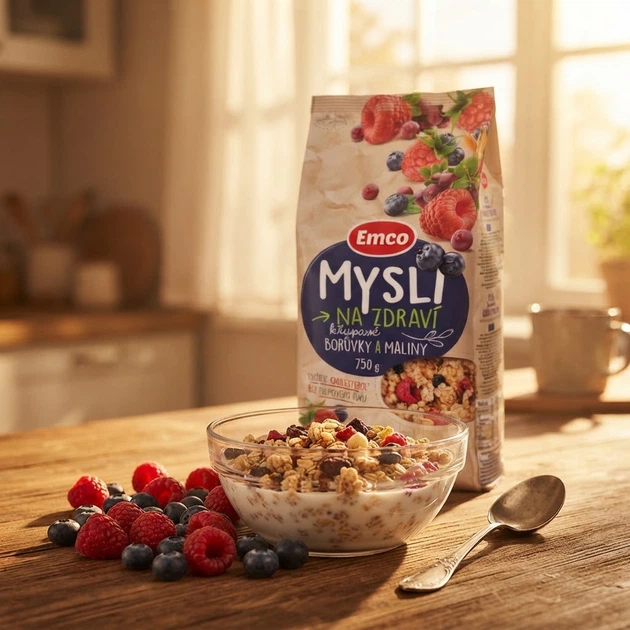 Мюслі Emco Blueberries Raspberries ягідні вівсяні запечені хрусткі з чорницею малиною журавлиною натуральні без консервантів барвників ароматизаторів сухий сніданок 750 г - Фото 7 Мюслі Emco Blueberries Raspberries ягідні вівсяні запечені хрусткі з чорницею малиною журавлиною натуральні без консервантів барвників ароматизаторів сухий сніданок 750 г - зображення 7