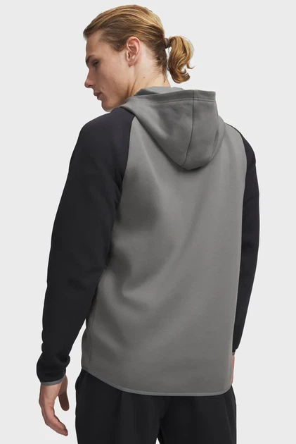 Чоловіча сіра худі UA Unstoppable Flc FZ HD EU-GRN Under Armour S 1389352-709 - Фото 2 Чоловіча сіра худі UA Unstoppable Flc FZ HD EU-GRN Under Armour S 1389352-709 - зображення 2