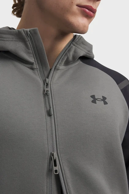 Чоловіча сіра худі UA Unstoppable Flc FZ HD EU-GRN Under Armour S 1389352-709 - Фото 3 Чоловіча сіра худі UA Unstoppable Flc FZ HD EU-GRN Under Armour S 1389352-709 - зображення 3