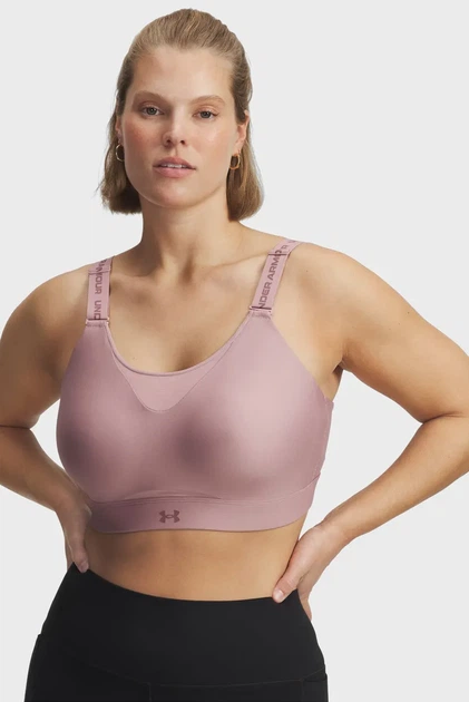 Жіночий пудровий топ UA Infinity High 2.0 Bra Under Armour L D-DD 1384112-673 - изображение 2
